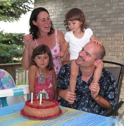 Tessa's third birthday. Coconut birthday cake.